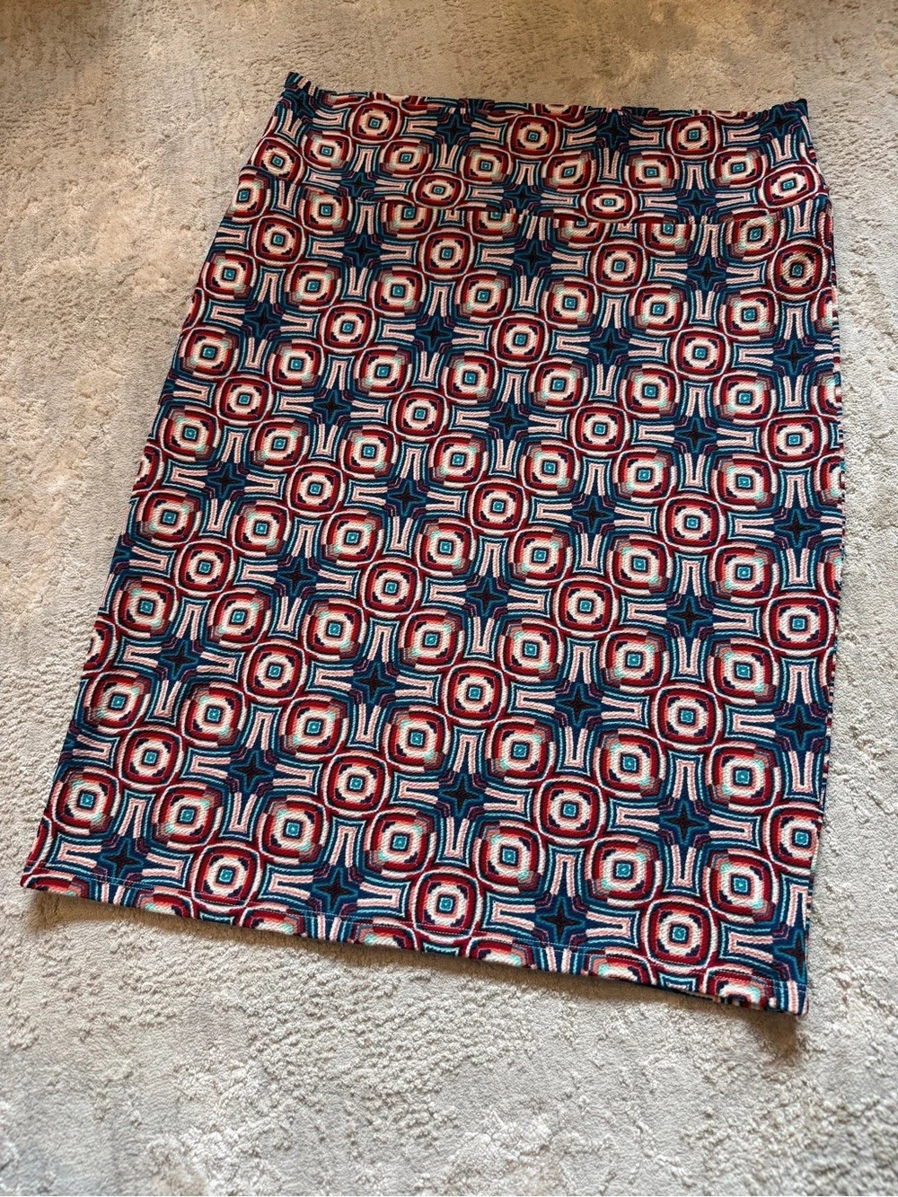 LuLaRoe Cassie Pencil Skirt Multicolor Geometric Large